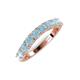 5 - Zevara 0.80 ctw Round Aquamarine Women Stackable Curved Wedding Band 