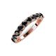 5 - Zevara 1.10 ctw Round Black Diamond Women Stackable Curved Wedding Band 