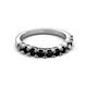 4 - Zevara 1.10 ctw Round Black Diamond Women Stackable Curved Wedding Band 