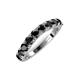 5 - Zevara 1.10 ctw Round Black Diamond Women Stackable Curved Wedding Band 