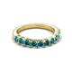 4 - Zevara 1.00 ctw Round Blue Diamond Women Stackable Curved Wedding Band 