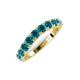 5 - Zevara 1.00 ctw Round Blue Diamond Women Stackable Curved Wedding Band 
