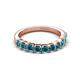 4 - Zevara 1.00 ctw Round Blue Diamond Women Stackable Curved Wedding Band 