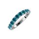 5 - Zevara 1.00 ctw Round Blue Diamond Women Stackable Curved Wedding Band 