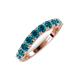 5 - Zevara 1.00 ctw Round Blue Diamond Women Stackable Curved Wedding Band 