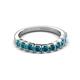 4 - Zevara 1.00 ctw Round Blue Diamond Women Stackable Curved Wedding Band 