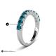 6 - Zevara 1.00 ctw Round Blue Diamond Women Stackable Curved Wedding Band 