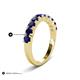 6 - Zevara 1.10 ctw Round Blue Sapphire Women Stackable Curved Wedding Band 