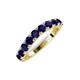5 - Zevara 1.10 ctw Round Blue Sapphire Women Stackable Curved Wedding Band 