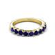 4 - Zevara 1.10 ctw Round Blue Sapphire Women Stackable Curved Wedding Band 