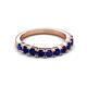 4 - Zevara 1.10 ctw Round Blue Sapphire Women Stackable Curved Wedding Band 