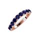 5 - Zevara 1.10 ctw Round Blue Sapphire Women Stackable Curved Wedding Band 