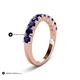 6 - Zevara 1.10 ctw Round Blue Sapphire Women Stackable Curved Wedding Band 