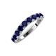5 - Zevara 1.10 ctw Round Blue Sapphire Women Stackable Curved Wedding Band 