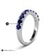6 - Zevara 1.10 ctw Round Blue Sapphire Women Stackable Curved Wedding Band 
