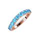 5 - Zevara 0.90 ctw Round Blue Topaz Women Stackable Curved Wedding Band 
