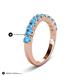 6 - Zevara 0.90 ctw Round Blue Topaz Women Stackable Curved Wedding Band 