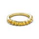 4 - Zevara 0.80 ctw Round Citrine Women Stackable Curved Wedding Band 
