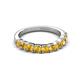 4 - Zevara 0.80 ctw Round Citrine Women Stackable Curved Wedding Band 
