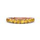 1 - Zevara 0.80 ctw Round Citrine Women Stackable Curved Wedding Band 