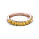 4 - Zevara 0.80 ctw Round Citrine Women Stackable Curved Wedding Band 