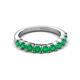4 - Zevara 1.00 ctw Round Emerald Women Stackable Curved Wedding Band 