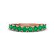 1 - Zevara 1.00 ctw Round Emerald Women Stackable Curved Wedding Band 