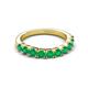 4 - Zevara 1.00 ctw Round Emerald Women Stackable Curved Wedding Band 