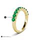 6 - Zevara 1.00 ctw Round Emerald Women Stackable Curved Wedding Band 