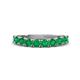 1 - Zevara 1.00 ctw Round Emerald Women Stackable Curved Wedding Band 