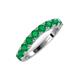 5 - Zevara 1.00 ctw Round Emerald Women Stackable Curved Wedding Band 