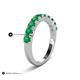 6 - Zevara 1.00 ctw Round Emerald Women Stackable Curved Wedding Band 