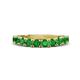 1 - Zevara 1.16 ctw Round Green Garnet Women Stackable Curved Wedding Band 