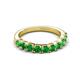 4 - Zevara 1.16 ctw Round Green Garnet Women Stackable Curved Wedding Band 