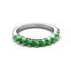 4 - Zevara 1.16 ctw Round Green Garnet Women Stackable Curved Wedding Band 