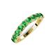 5 - Zevara 1.16 ctw Round Green Garnet Women Stackable Curved Wedding Band 