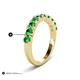 6 - Zevara 1.16 ctw Round Green Garnet Women Stackable Curved Wedding Band 