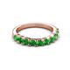 4 - Zevara 1.16 ctw Round Green Garnet Women Stackable Curved Wedding Band 