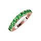 5 - Zevara 1.16 ctw Round Green Garnet Women Stackable Curved Wedding Band 