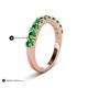6 - Zevara 1.16 ctw Round Green Garnet Women Stackable Curved Wedding Band 