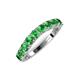 5 - Zevara 1.16 ctw Round Green Garnet Women Stackable Curved Wedding Band 