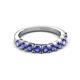 4 - Zevara 0.80 ctw Round Iolite Women Stackable Curved Wedding Band 