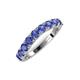 5 - Zevara 0.80 ctw Round Iolite Women Stackable Curved Wedding Band 