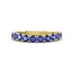 1 - Zevara 0.80 ctw Round Iolite Women Stackable Curved Wedding Band 