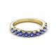 4 - Zevara 0.80 ctw Round Iolite Women Stackable Curved Wedding Band 