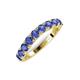 5 - Zevara 0.80 ctw Round Iolite Women Stackable Curved Wedding Band 