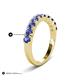 6 - Zevara 0.80 ctw Round Iolite Women Stackable Curved Wedding Band 