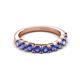 4 - Zevara 0.80 ctw Round Iolite Women Stackable Curved Wedding Band 