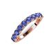 5 - Zevara 0.80 ctw Round Iolite Women Stackable Curved Wedding Band 
