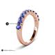 6 - Zevara 0.80 ctw Round Iolite Women Stackable Curved Wedding Band 